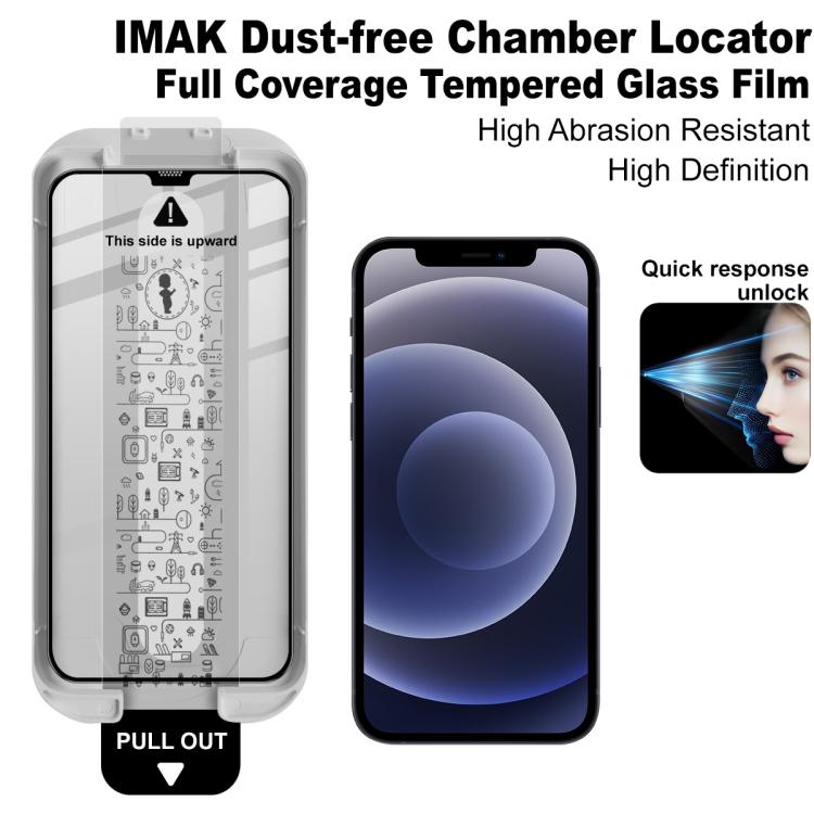 For iPhone 12 / 12 Pro imak Dust-free Chamber Locator Full Coverage Tempered Glass Film