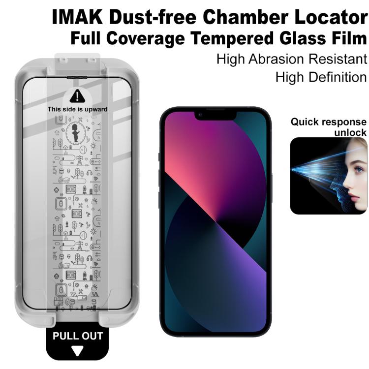 For iPhone 14 imak Dust-free Chamber Locator Full Coverage Tempered Glass Film