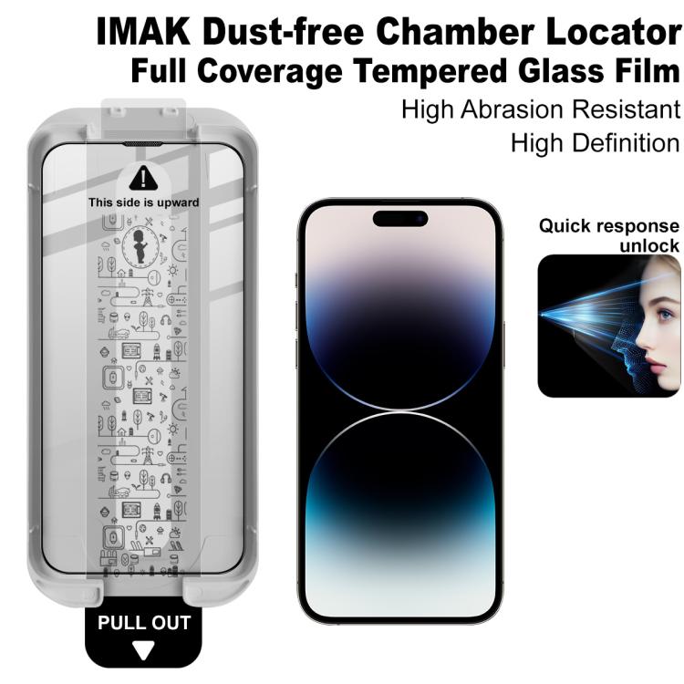 For iPhone 15 Plus imak Dust-free Chamber Locator Full Coverage Tempered Glass Film