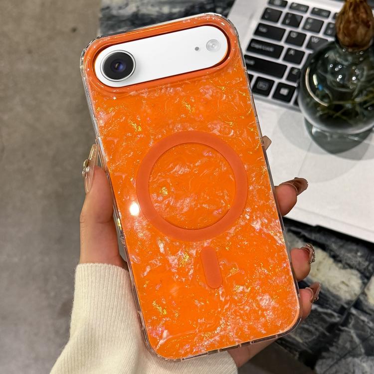 For iPhone Air Gold-plated Shell Texture Magnetic Phone Case