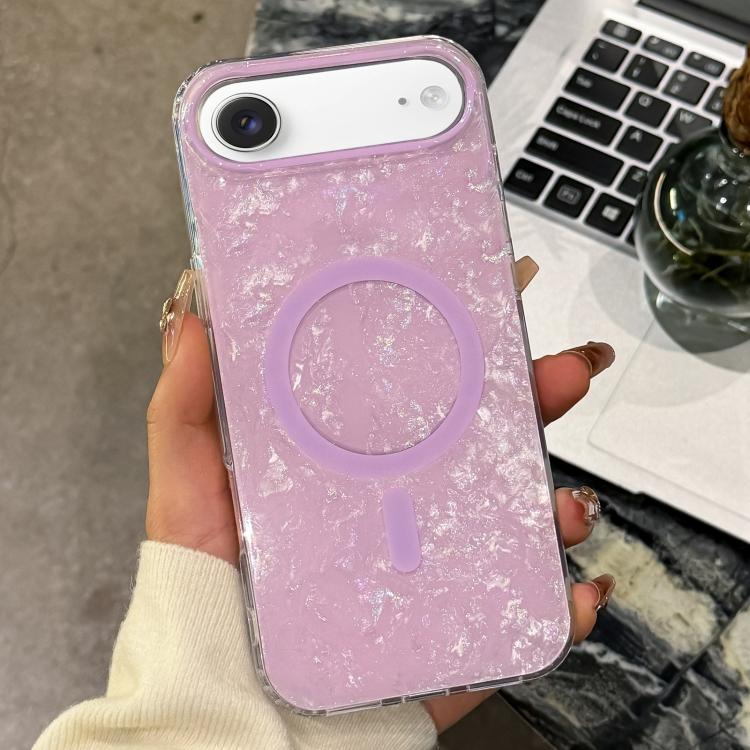 For iPhone Air Gold-plated Shell Texture Magnetic Phone Case