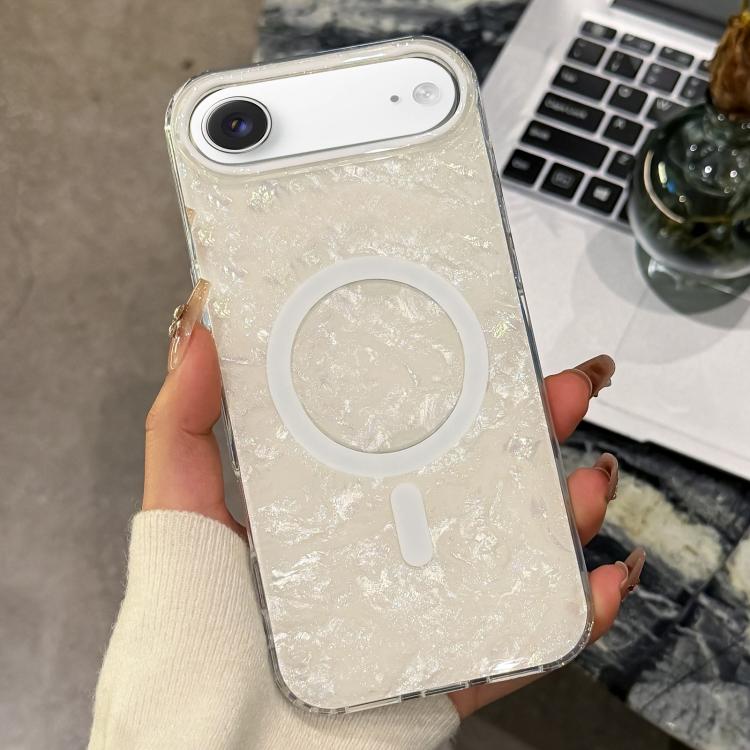 For iPhone Air Gold-plated Shell Texture Magnetic Phone Case
