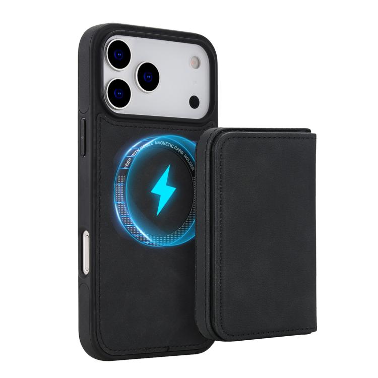For iPhone 17 Pro Max Retro Faux Leather Detachable Magnetic Wallet Bag RFID Blocking Phone Case