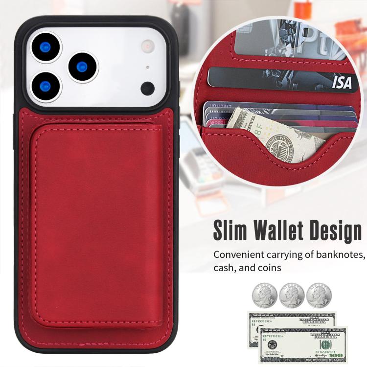 For iPhone 17 Pro Max Retro Faux Leather Detachable Magnetic Wallet Bag RFID Blocking Phone Case