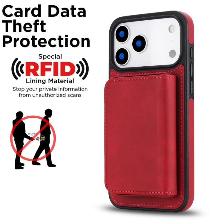 For iPhone 17 Pro Max Retro Faux Leather Detachable Magnetic Wallet Bag RFID Blocking Phone Case