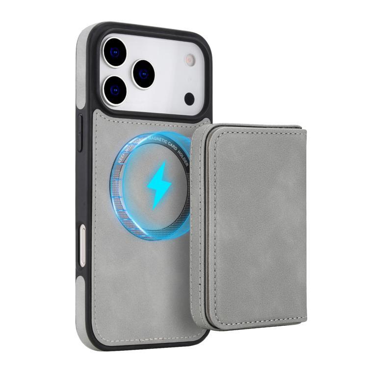 For iPhone 17 Pro Max Retro Faux Leather Detachable Magnetic Wallet Bag RFID Blocking Phone Case