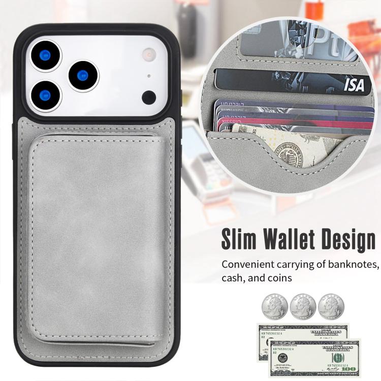 For iPhone 17 Pro Max Retro Faux Leather Detachable Magnetic Wallet Bag RFID Blocking Phone Case