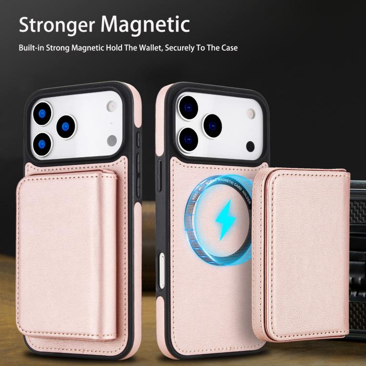 For iPhone 17 Pro Max Retro Faux Leather Detachable Magnetic Wallet Bag RFID Blocking Phone Case