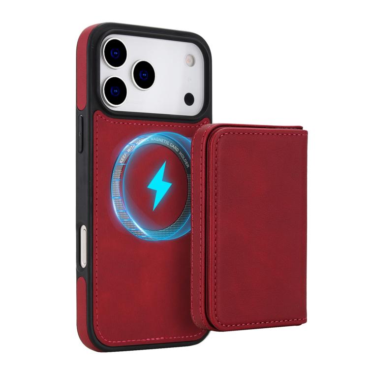 For iPhone 17 Pro Retro Faux Leather Detachable Magnetic Wallet Bag RFID Blocking Phone Case