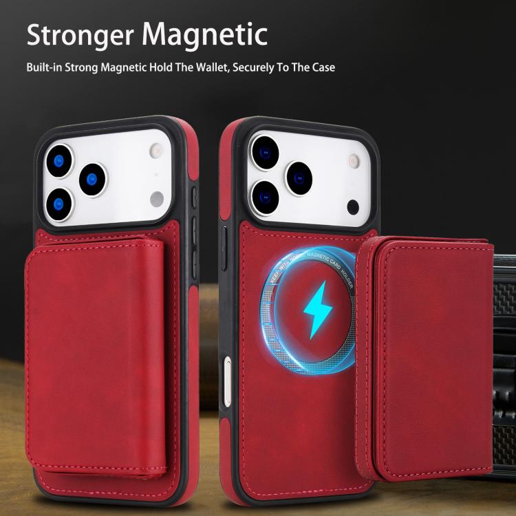 For iPhone 17 Pro Retro Faux Leather Detachable Magnetic Wallet Bag RFID Blocking Phone Case