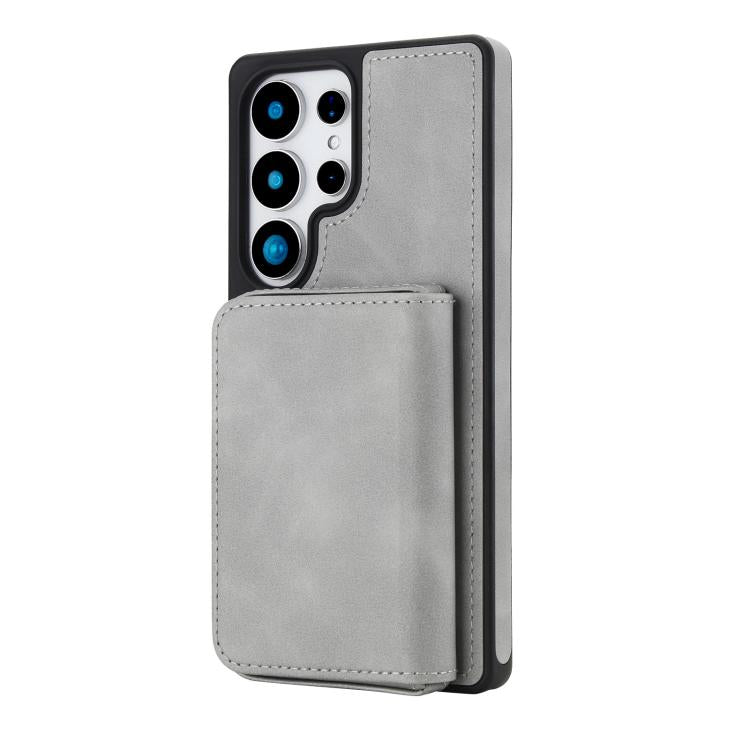 For Samsung Galaxy S25 Ultra 5G Retro Faux Leather Detachable Magnetic Wallet Bag RFID Blocking Phone Case