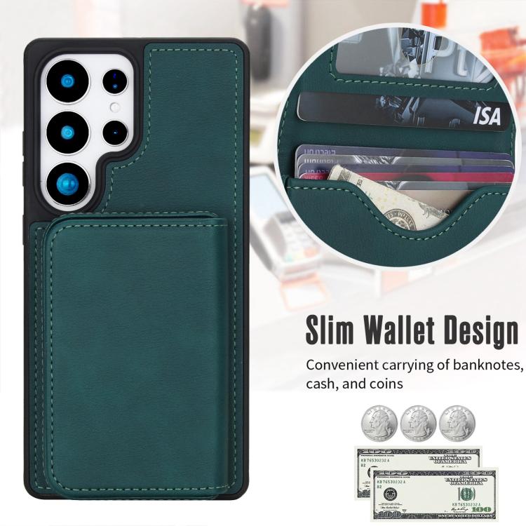 For Samsung Galaxy S25 Ultra 5G Retro Faux Leather Detachable Magnetic Wallet Bag RFID Blocking Phone Case