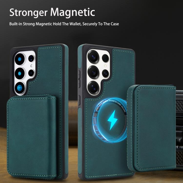 For Samsung Galaxy S25 Ultra 5G Retro Faux Leather Detachable Magnetic Wallet Bag RFID Blocking Phone Case