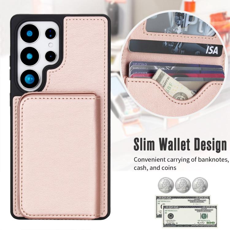 For Samsung Galaxy S25 Ultra 5G Retro Faux Leather Detachable Magnetic Wallet Bag RFID Blocking Phone Case
