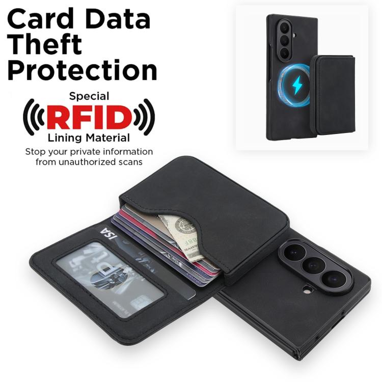 For Samsung Galaxy Z Fold7 5G Retro Faux Leather Detachable Magnetic Wallet Bag RFID Blocking Phone Case