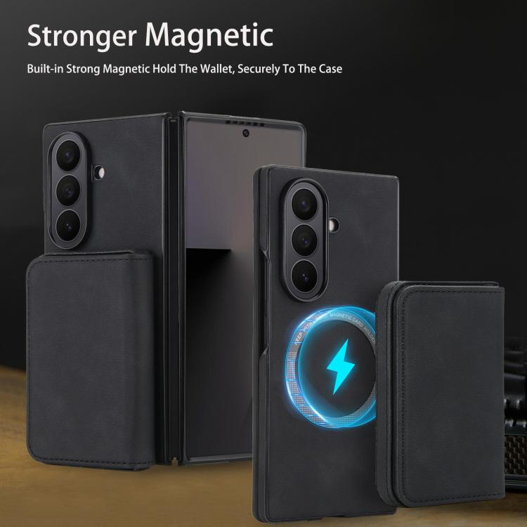 For Samsung Galaxy Z Fold7 5G Retro Faux Leather Detachable Magnetic Wallet Bag RFID Blocking Phone Case