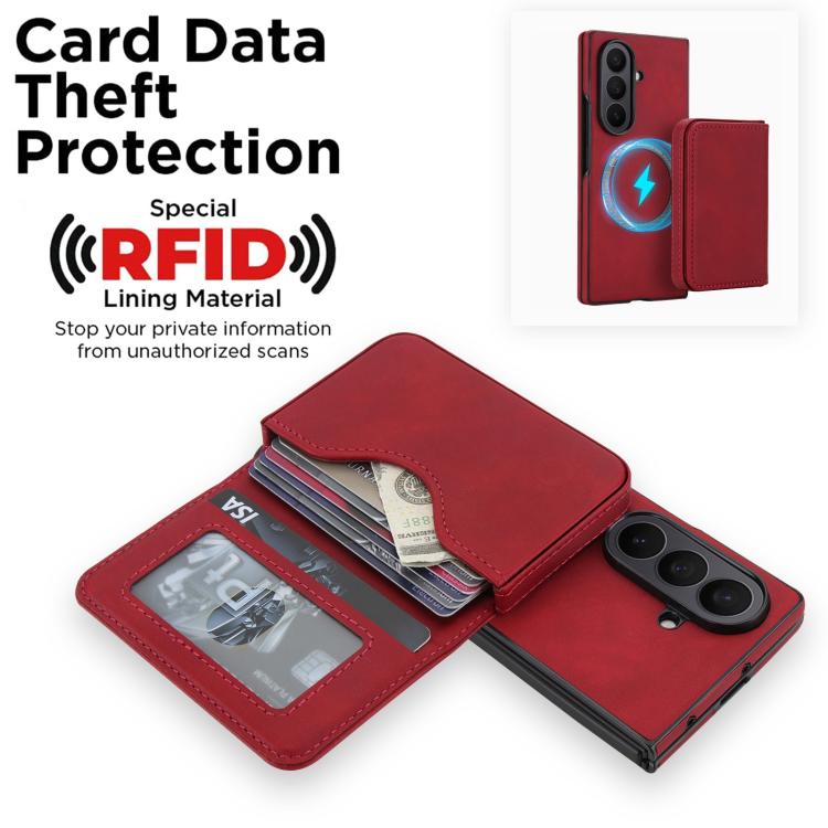 For Samsung Galaxy Z Fold7 5G Retro Faux Leather Detachable Magnetic Wallet Bag RFID Blocking Phone Case