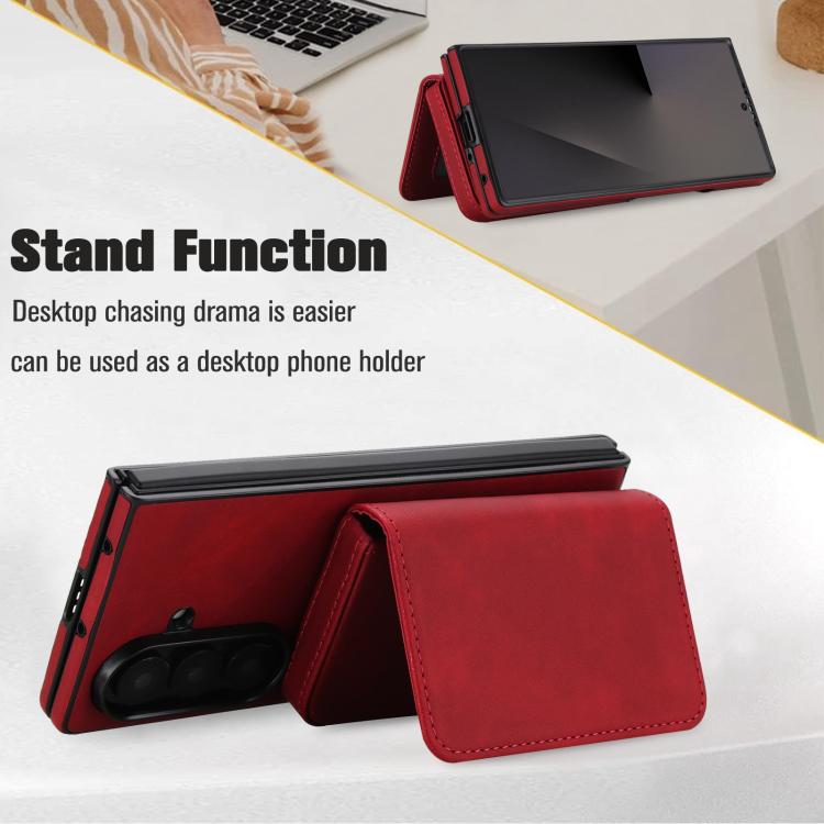 For Samsung Galaxy Z Fold7 5G Retro Faux Leather Detachable Magnetic Wallet Bag RFID Blocking Phone Case