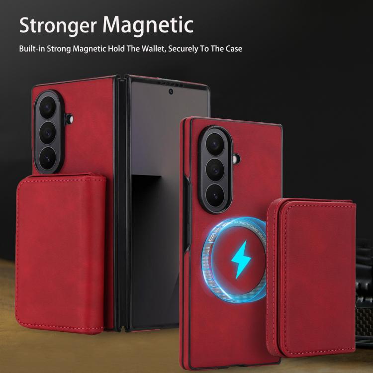 For Samsung Galaxy Z Fold7 5G Retro Faux Leather Detachable Magnetic Wallet Bag RFID Blocking Phone Case