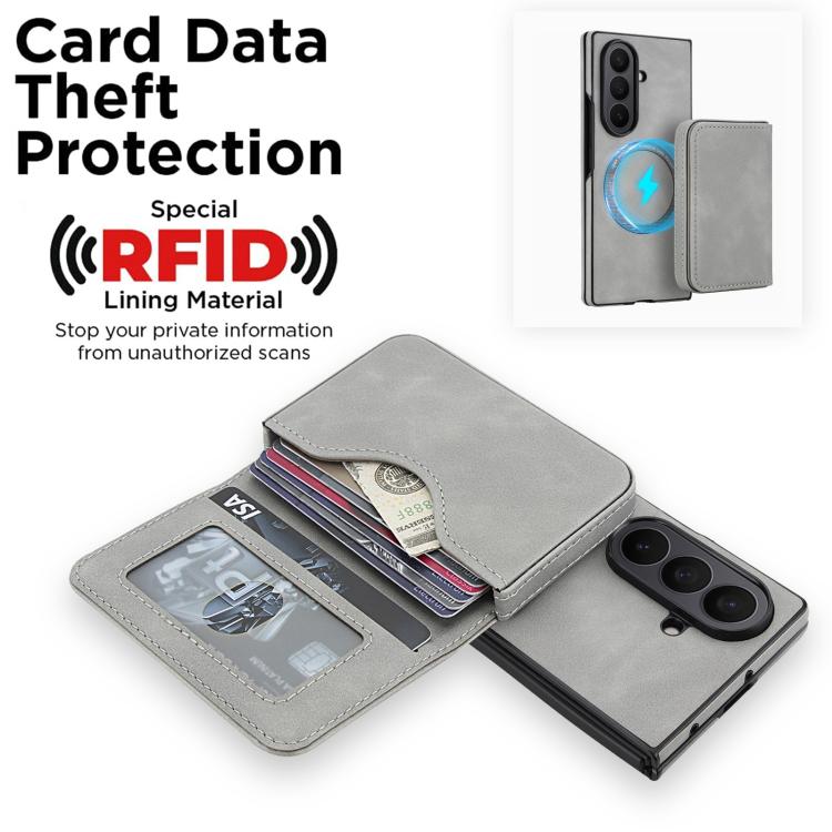 For Samsung Galaxy Z Fold7 5G Retro Faux Leather Detachable Magnetic Wallet Bag RFID Blocking Phone Case