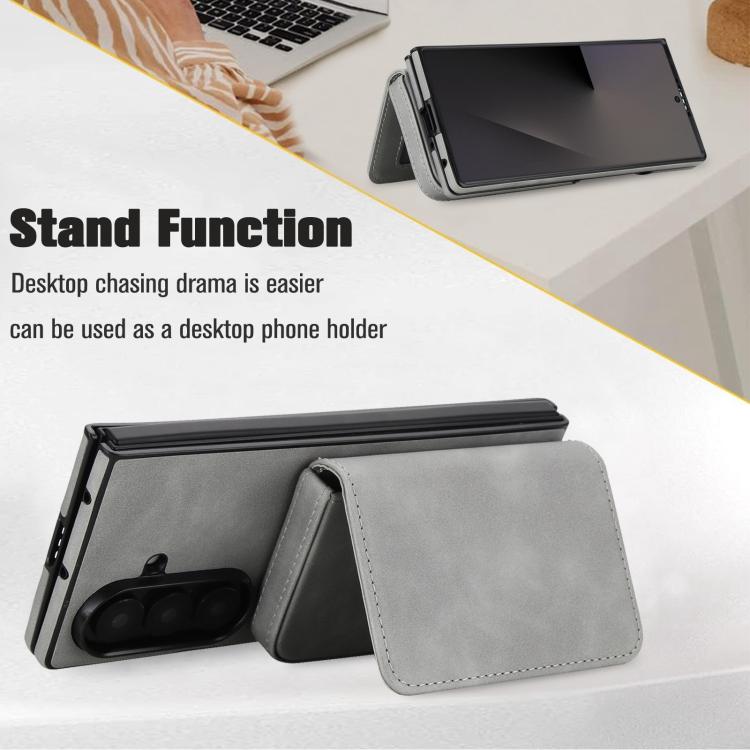 For Samsung Galaxy Z Fold7 5G Retro Faux Leather Detachable Magnetic Wallet Bag RFID Blocking Phone Case