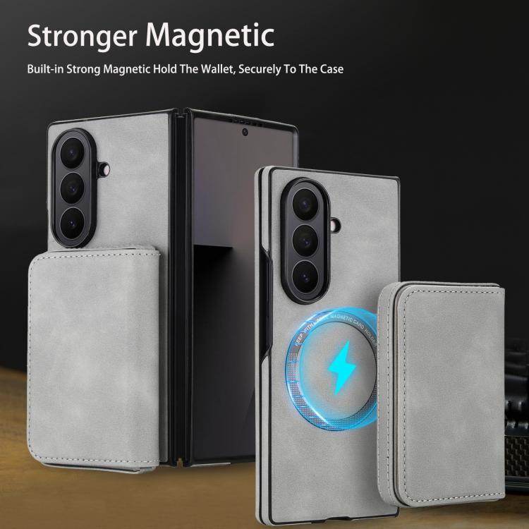For Samsung Galaxy Z Fold7 5G Retro Faux Leather Detachable Magnetic Wallet Bag RFID Blocking Phone Case