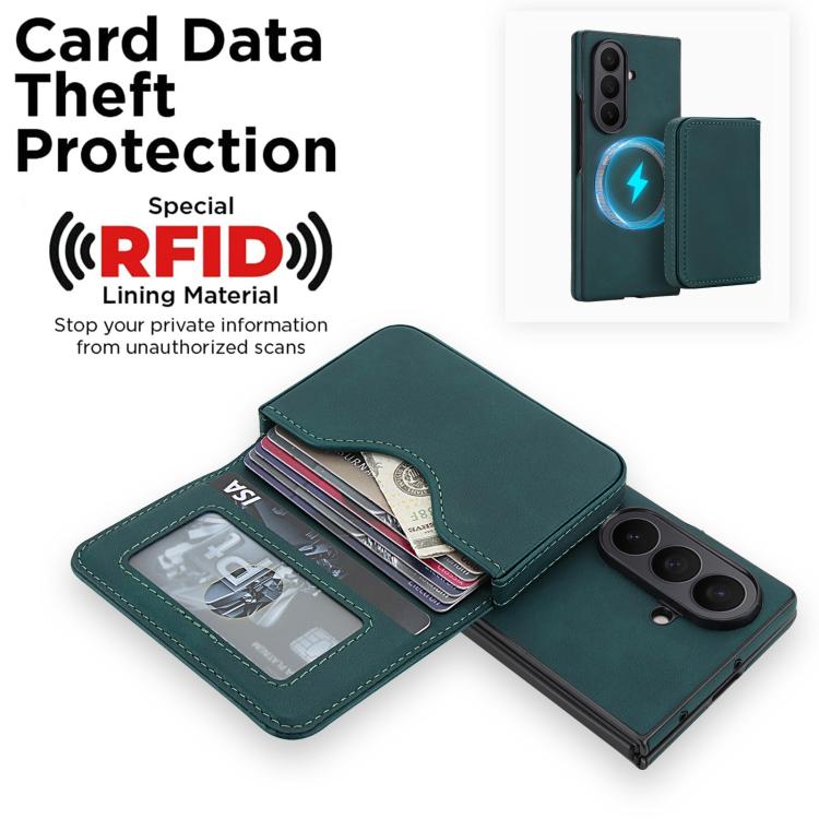 For Samsung Galaxy Z Fold7 5G Retro Faux Leather Detachable Magnetic Wallet Bag RFID Blocking Phone Case