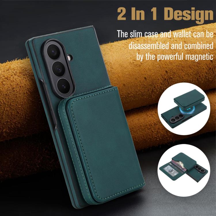 For Samsung Galaxy Z Fold7 5G Retro Faux Leather Detachable Magnetic Wallet Bag RFID Blocking Phone Case