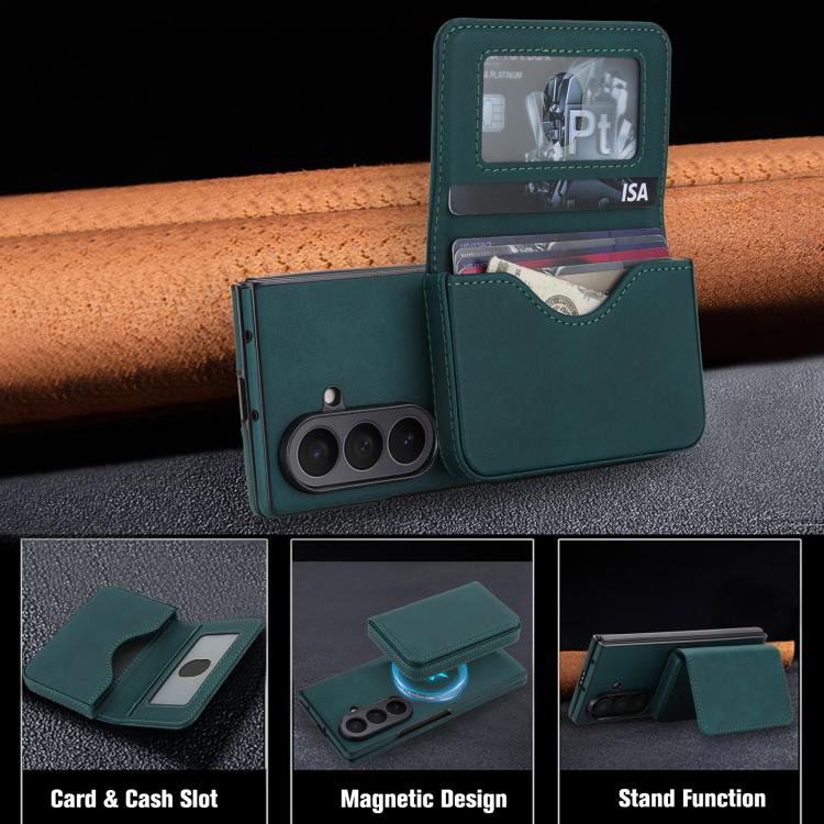 For Samsung Galaxy Z Fold7 5G Retro Faux Leather Detachable Magnetic Wallet Bag RFID Blocking Phone Case