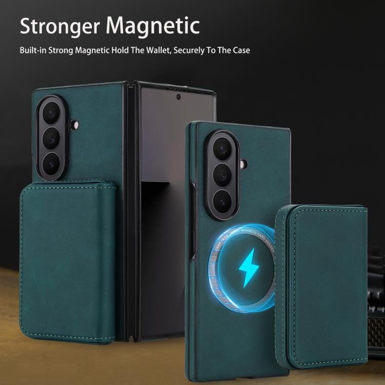 For Samsung Galaxy Z Fold7 5G Retro Faux Leather Detachable Magnetic Wallet Bag RFID Blocking Phone Case