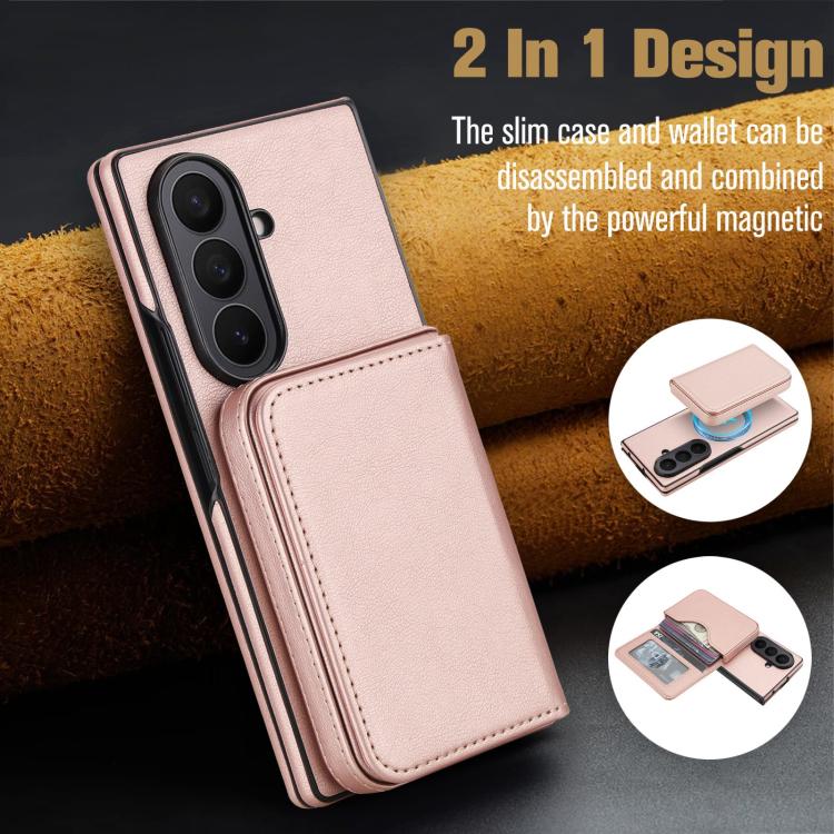 For Samsung Galaxy Z Fold7 5G Retro Faux Leather Detachable Magnetic Wallet Bag RFID Blocking Phone Case