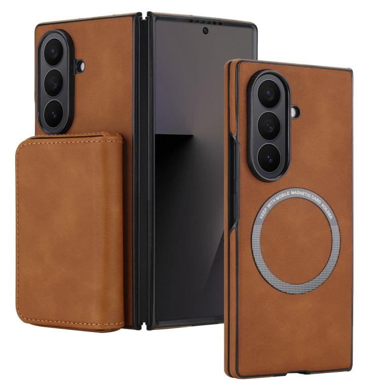 For Samsung Galaxy Z Fold7 5G Retro Faux Leather Detachable Magnetic Wallet Bag RFID Blocking Phone Case