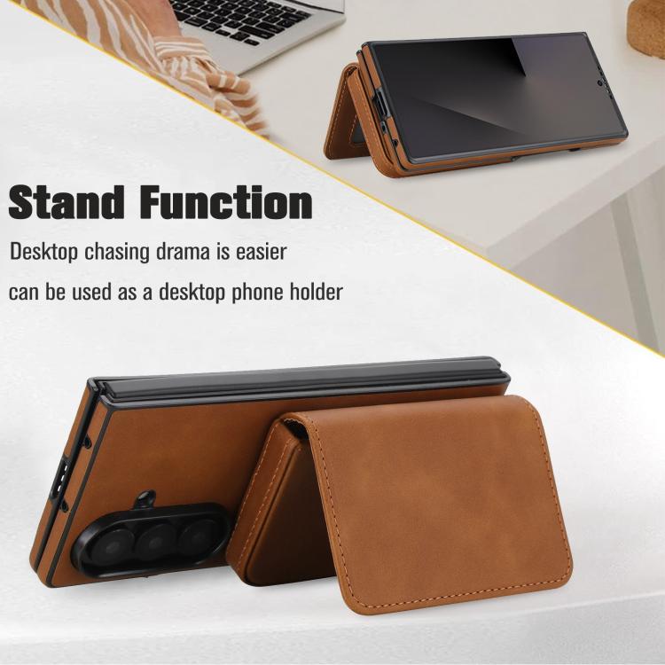 For Samsung Galaxy Z Fold7 5G Retro Faux Leather Detachable Magnetic Wallet Bag RFID Blocking Phone Case
