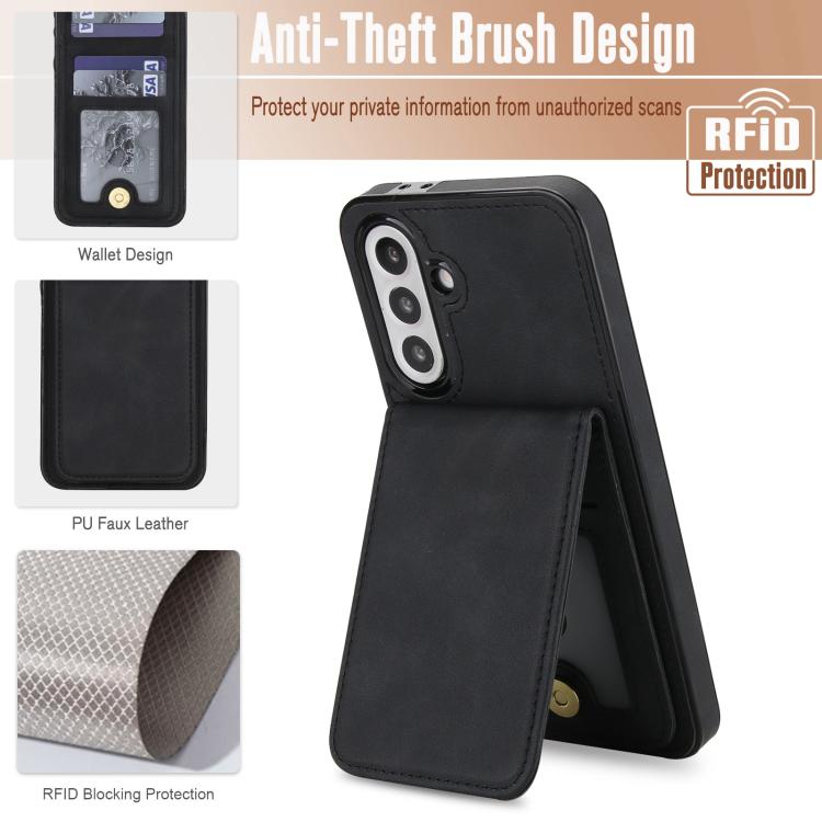 For Samsung Galaxy A36 5G YM030 Retro Faux Leather Magnetic Detachable Wallet Phone Case