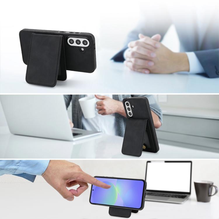 For Samsung Galaxy A36 5G YM030 Retro Faux Leather Magnetic Detachable Wallet Phone Case