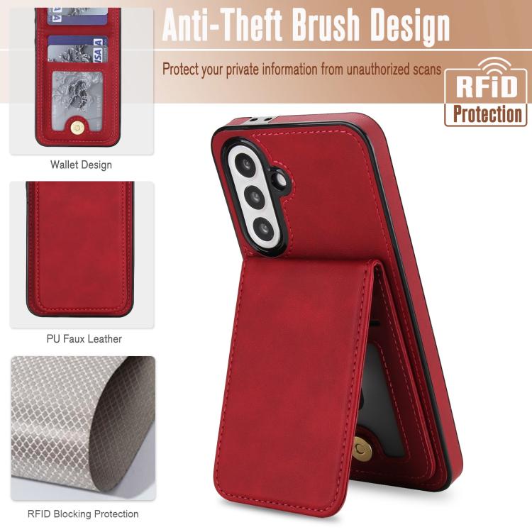 For Samsung Galaxy A36 5G YM030 Retro Faux Leather Magnetic Detachable Wallet Phone Case