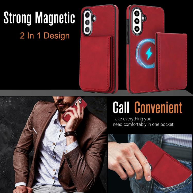 For Samsung Galaxy A36 5G YM030 Retro Faux Leather Magnetic Detachable Wallet Phone Case