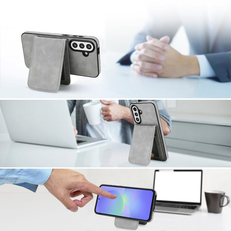 For Samsung Galaxy A36 5G YM030 Retro Faux Leather Magnetic Detachable Wallet Phone Case