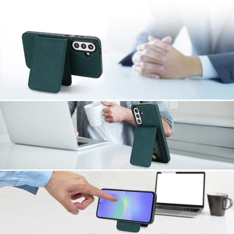 For Samsung Galaxy A36 5G YM030 Retro Faux Leather Magnetic Detachable Wallet Phone Case