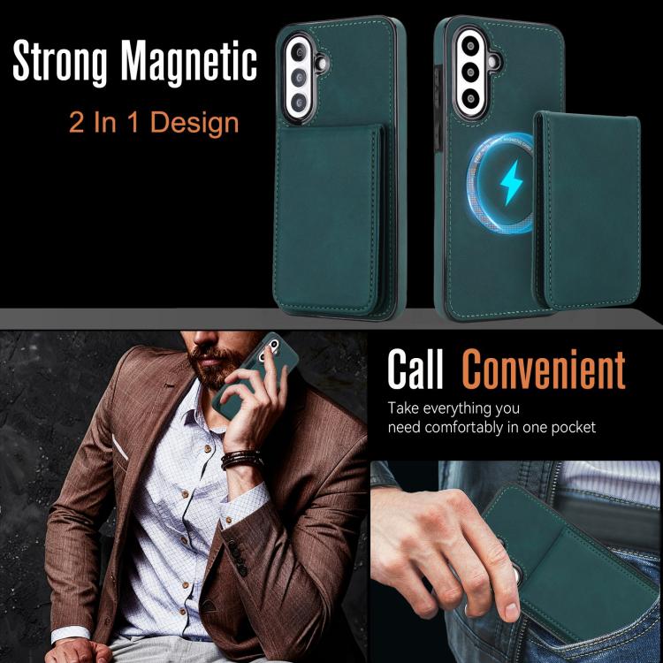 For Samsung Galaxy A36 5G YM030 Retro Faux Leather Magnetic Detachable Wallet Phone Case
