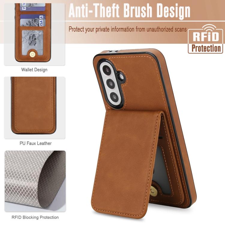 For Samsung Galaxy A36 5G YM030 Retro Faux Leather Magnetic Detachable Wallet Phone Case
