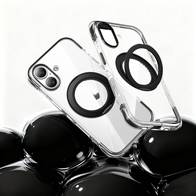 For iPhone 17 Vacuum Airbag TPU + Acrylic 360 Rotating Bracket Magnetic Shockproof Phone Case