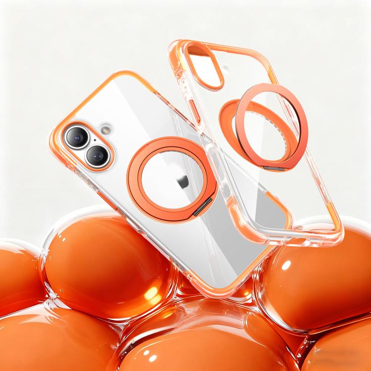 For iPhone 17 Vacuum Airbag TPU + Acrylic 360 Rotating Bracket Magnetic Shockproof Phone Case