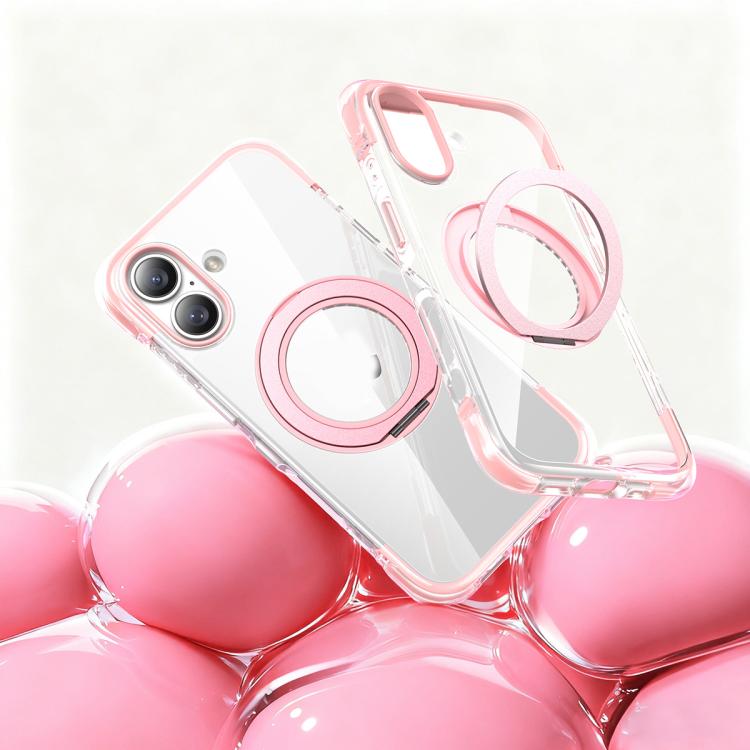 For iPhone 17 Vacuum Airbag TPU + Acrylic 360 Rotating Bracket Magnetic Shockproof Phone Case