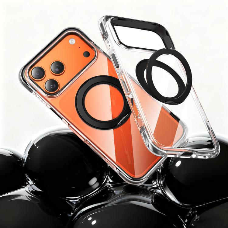 For iPhone 17 Pro Vacuum Airbag TPU + Acrylic 360 Rotating Bracket Magnetic Shockproof Phone Case