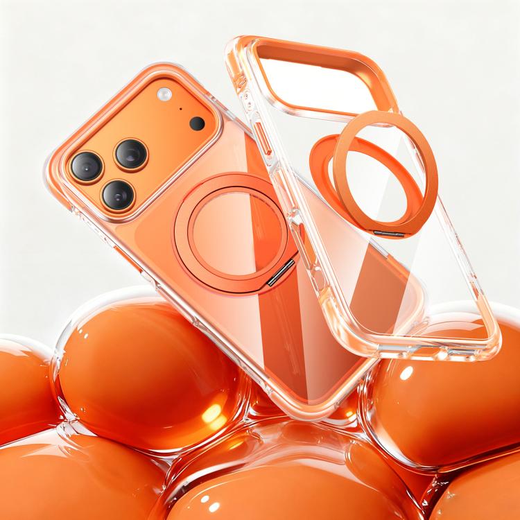 For iPhone 17 Pro Vacuum Airbag TPU + Acrylic 360 Rotating Bracket Magnetic Shockproof Phone Case