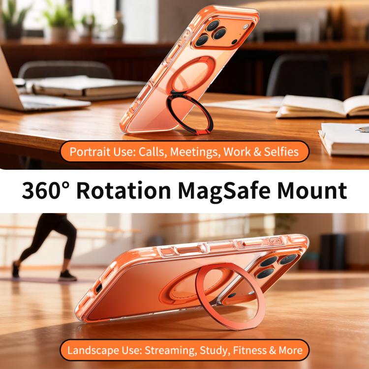For iPhone 17 Pro Vacuum Airbag TPU + Acrylic 360 Rotating Bracket Magnetic Shockproof Phone Case