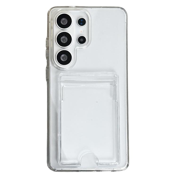 For Samsung Galaxy S26 Ultra 5G Acrylic Card Holder Shockproof Phone Case - Transparent