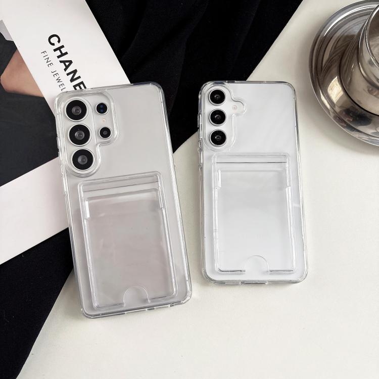 For Samsung Galaxy S26+ 5G Acrylic Card Holder Shockproof Phone Case - Transparent
