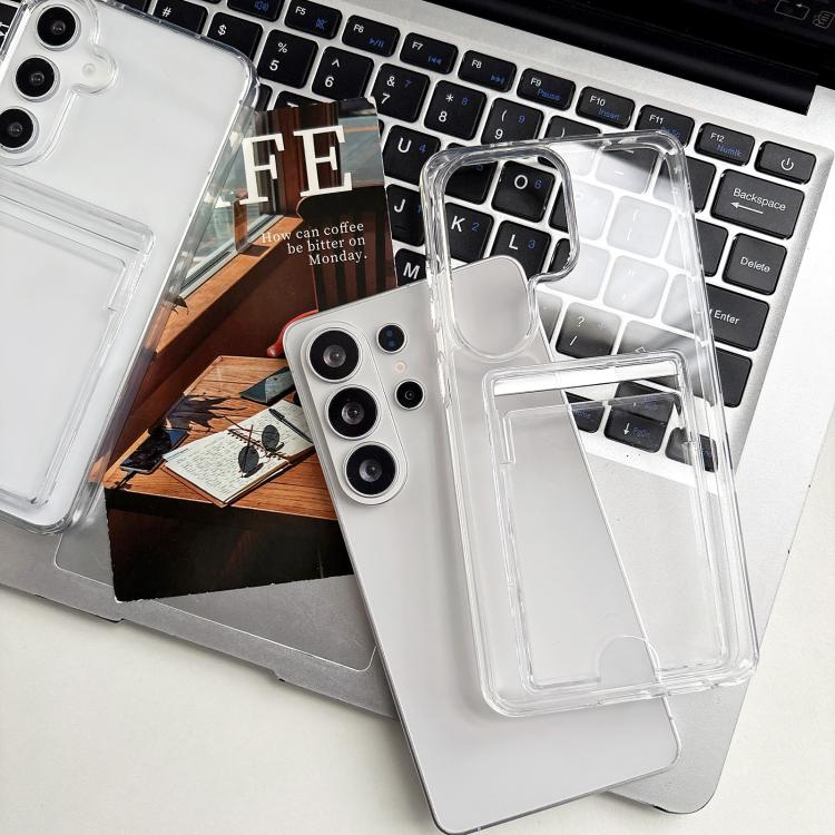 For Samsung Galaxy S26+ 5G Acrylic Card Holder Shockproof Phone Case - Transparent
